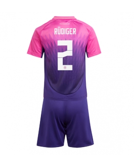 Germania Antonio Rudiger #2 Maglia Gara Trasferta Repliche Europei 2024 Bambino